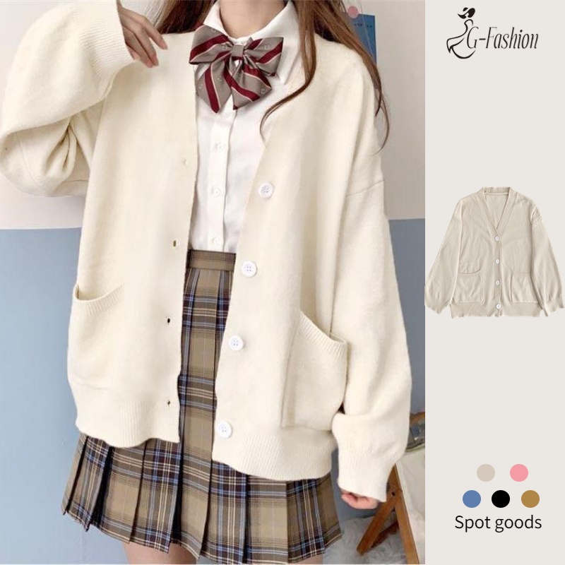 Áo cardigan Dệt Kim Mỏng Dáng Rộng Nữ Phong Cách Ngọt Dễ Thương Mùa Thu Đông Áo nịt đan