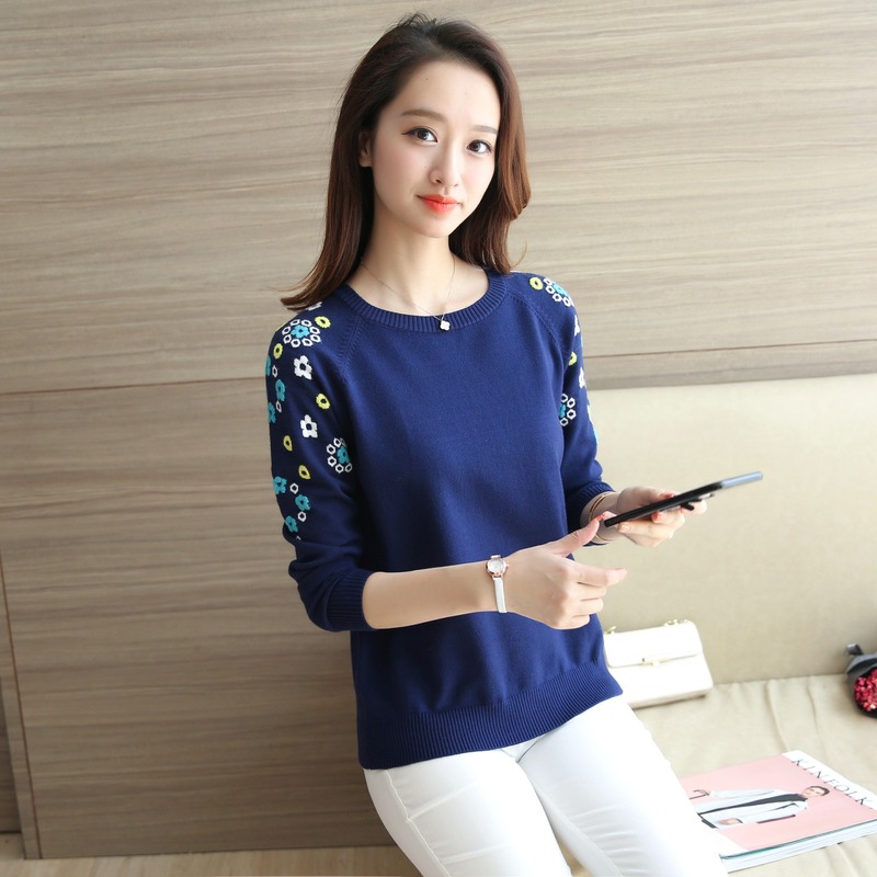 Áo Sweater Nữ Thêu Hoa Thời Trang Thu Đông