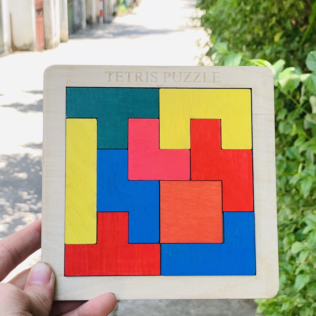 Xếp Hình Tangram Bằng Gỗ Phát Triển Tư Duy,Mô Phỏng Game Tetris Màu Sắc Với Rất Nhiều Cách Lắp Ráp Sáng Tạo