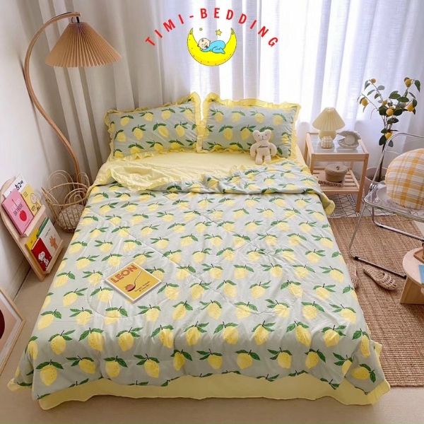 Bộ chăn ga đũi hè nhập khẩu cao cấp thoát mát, nhẹ nhàng và không bám dính – Timibedding