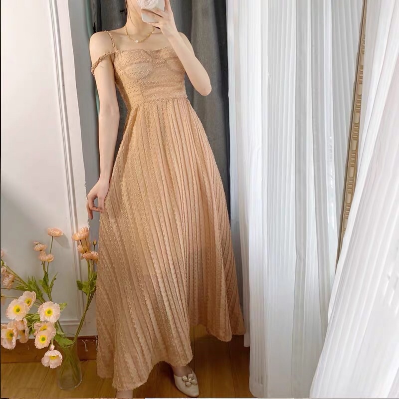 Váy đầm tiểu thư maxi 2 dây dáng dài thiết kế