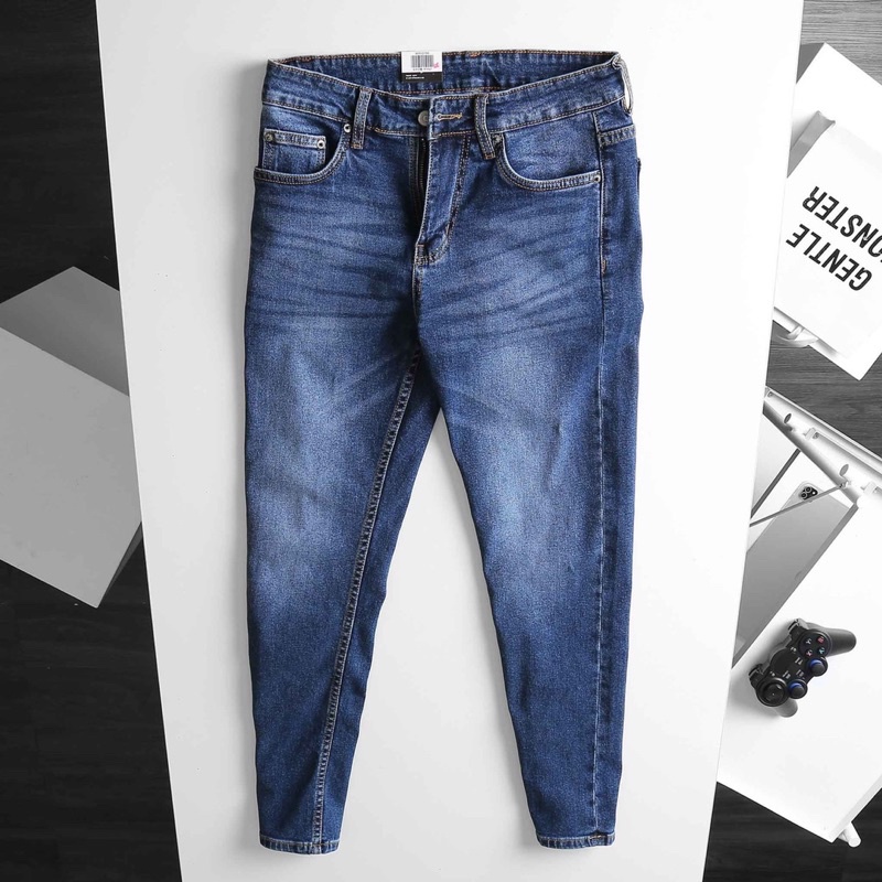 Quần jean nam Cambodia cao cấp  - ống đứng suông - xanh rêu nhạt | BigBuy360 - bigbuy360.vn