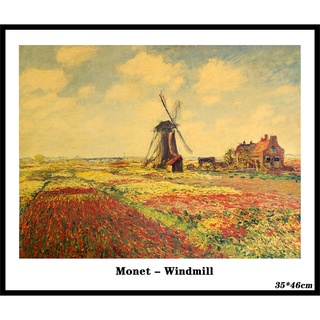 Tranh Treo Tường Hình Cối Xay Gió Cổ Điển 35x46cm