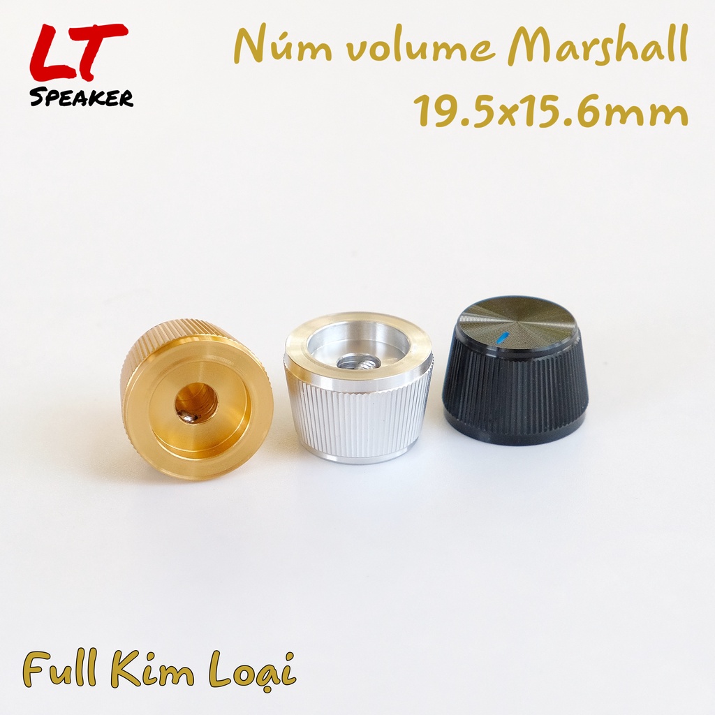 Núm volume Marshall kim loại nguyên khối 22x15mm cao cấp - Núm vặn chiết áp DIY loa Bluetoorh