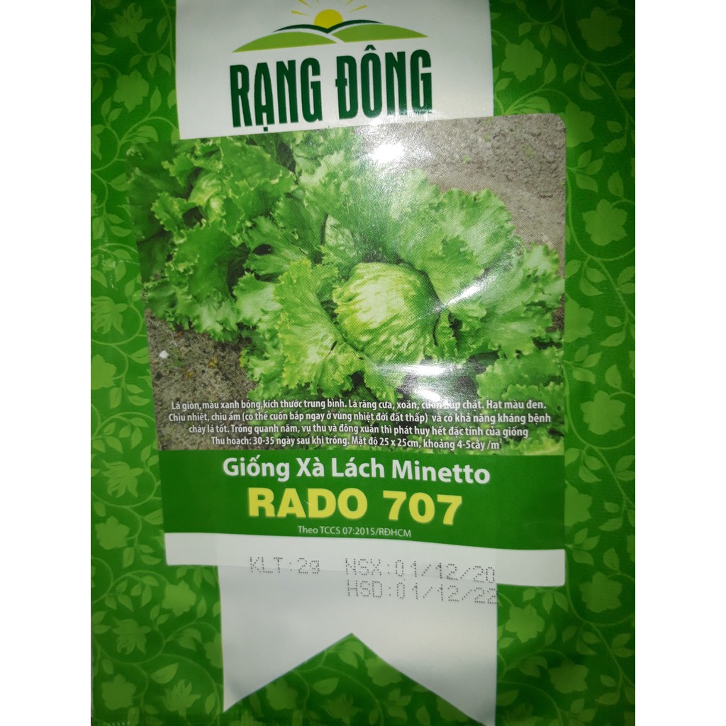 [Seeds] Hạt giống xà lách Minetto giòn ngọt, đóng gói 2gr