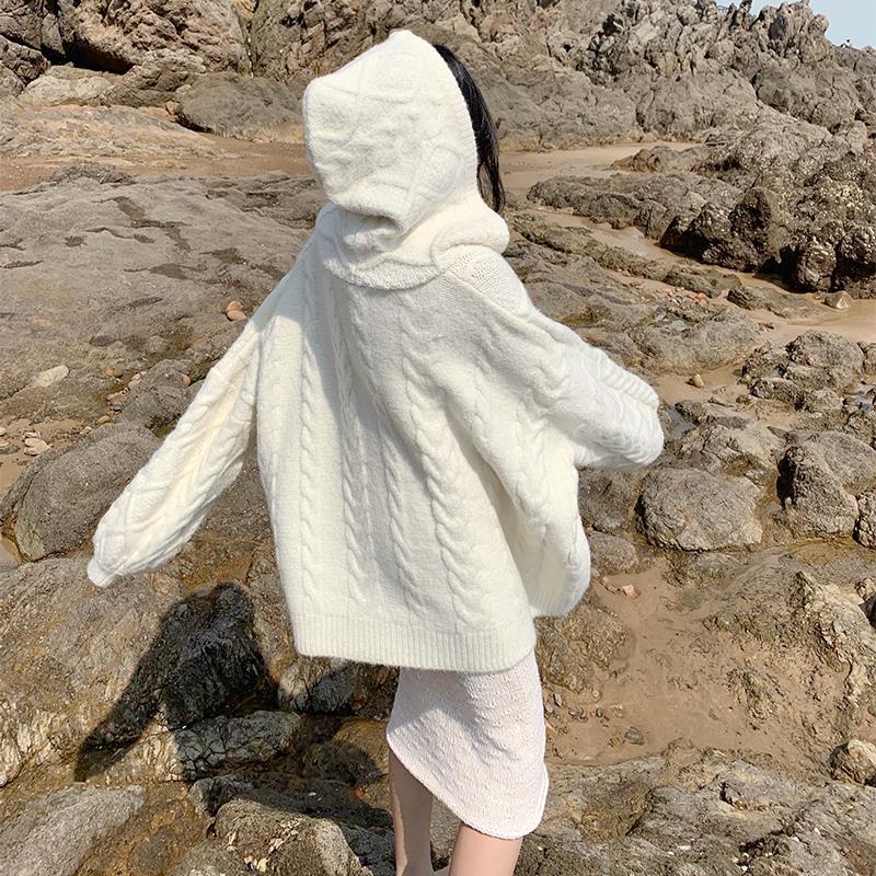 Áo Sweater Dệt Kim Có Mũ Trùm Đầu Phong Cách Retro Thời Trang Thu Đông Dành Cho Nữ | BigBuy360 - bigbuy360.vn