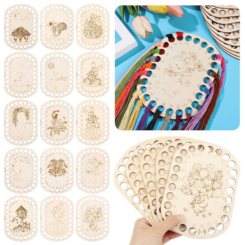 CHOOKEY Dụng Cụ Sắp Xếp Chỉ Thêu Chữ Thập Bằng Gỗ Họa Tiết Hoạt Hình