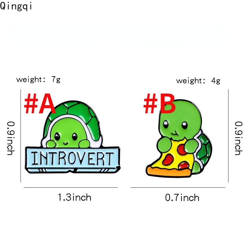 Ghim cài áo Miss Zoe tráng men hình rùa ăn pizza đáng yêu thú vị làm quà tặng