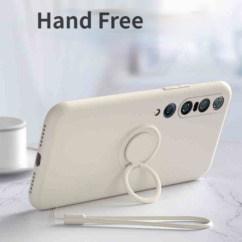 Ốp lưng Xiaomi Mi 10 Mi10 Pro Silicone Case With Ring Holder+Lanyard Xiaomi10 5G Soft Case