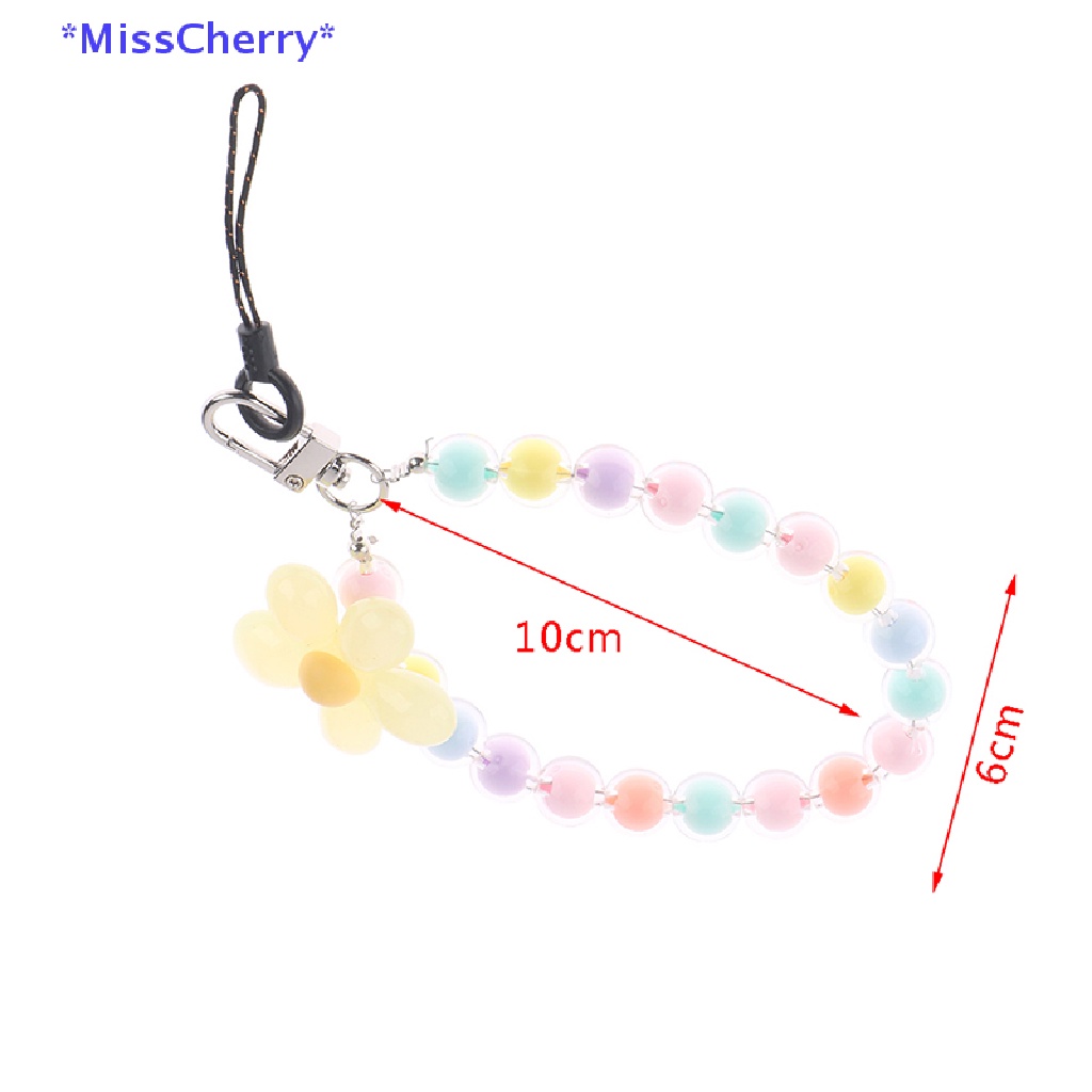 Mchy &gt; Dây Đeo Điện Thoại Ngắn Đính Hạt Cườm Hình Hoa Chống Thất Lạc Mới