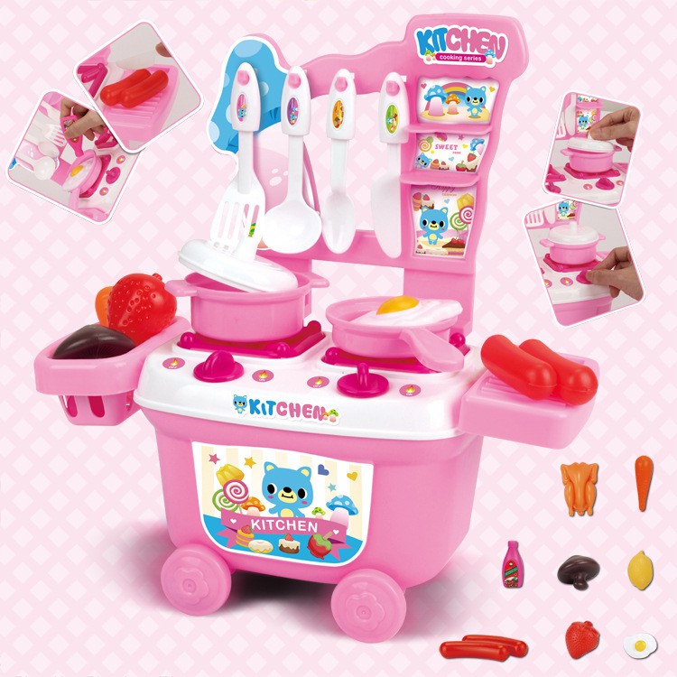 Đồ chơi nhà bếp nấu ăn kitchen happy cho bé trải nghiệm làm đầu bếp quà tặng cho bé trẻ em