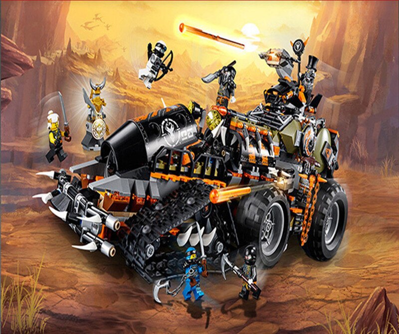 Đồ chơi Lắp ráp Mô hình Ninjago Pháo Đài Di Động Dieselnaut Dieselnaut Christmas Brithday Gift 10939