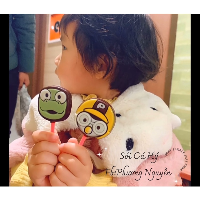 Sét 2 cây kẹo mút Pororo Hàn Quốc- cho bé Sói Cá Hý