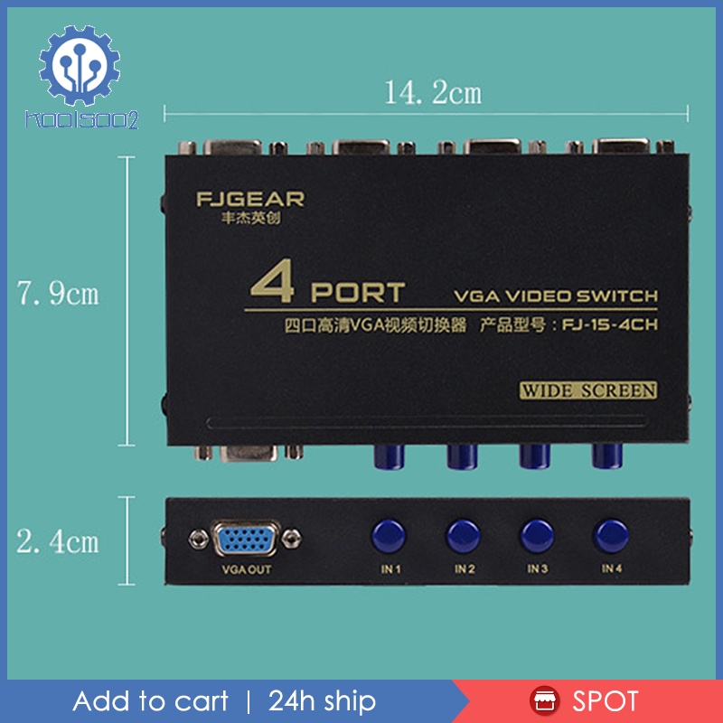 Hộp Chuyển Đổi Koolsoo2 4 Cổng Vga Sang 4 Vga Ra / 1 Vga In) Up 1920x1440