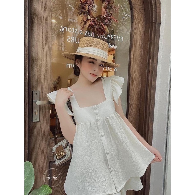 Bộ đũi xốp lớp khuy bọc dọc áo siêu ngon, tay cánh tiên mềm mát mịn thoáng tự do tung tăng dơ tay mà không lo bay mùi | BigBuy360 - bigbuy360.vn