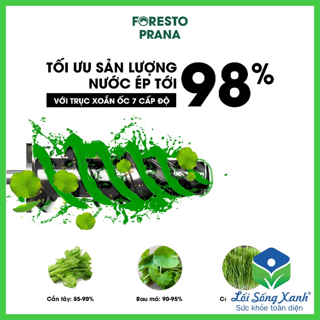 Máy ép chậm Foresto Prana - Lối Sống Xanh Kèm Quà Tặng