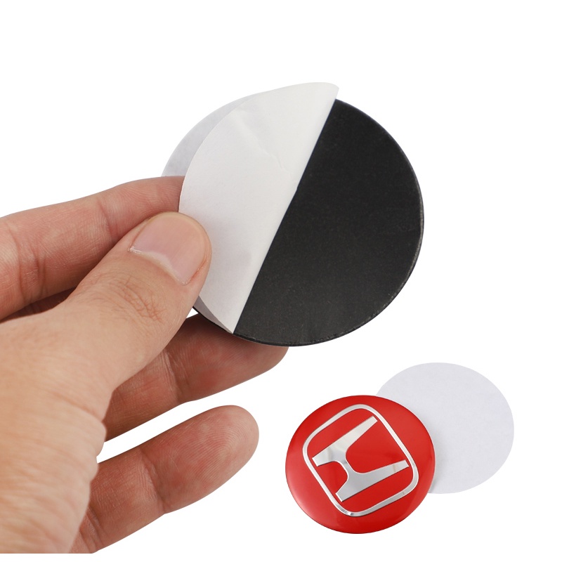 Set 4 Miếng Dán Kim Loại 56mm Trang Trí Trục Bánh Xe Hơi Honda Civic Accord Fit City Vezel CRV Odyssey Jazz Insight