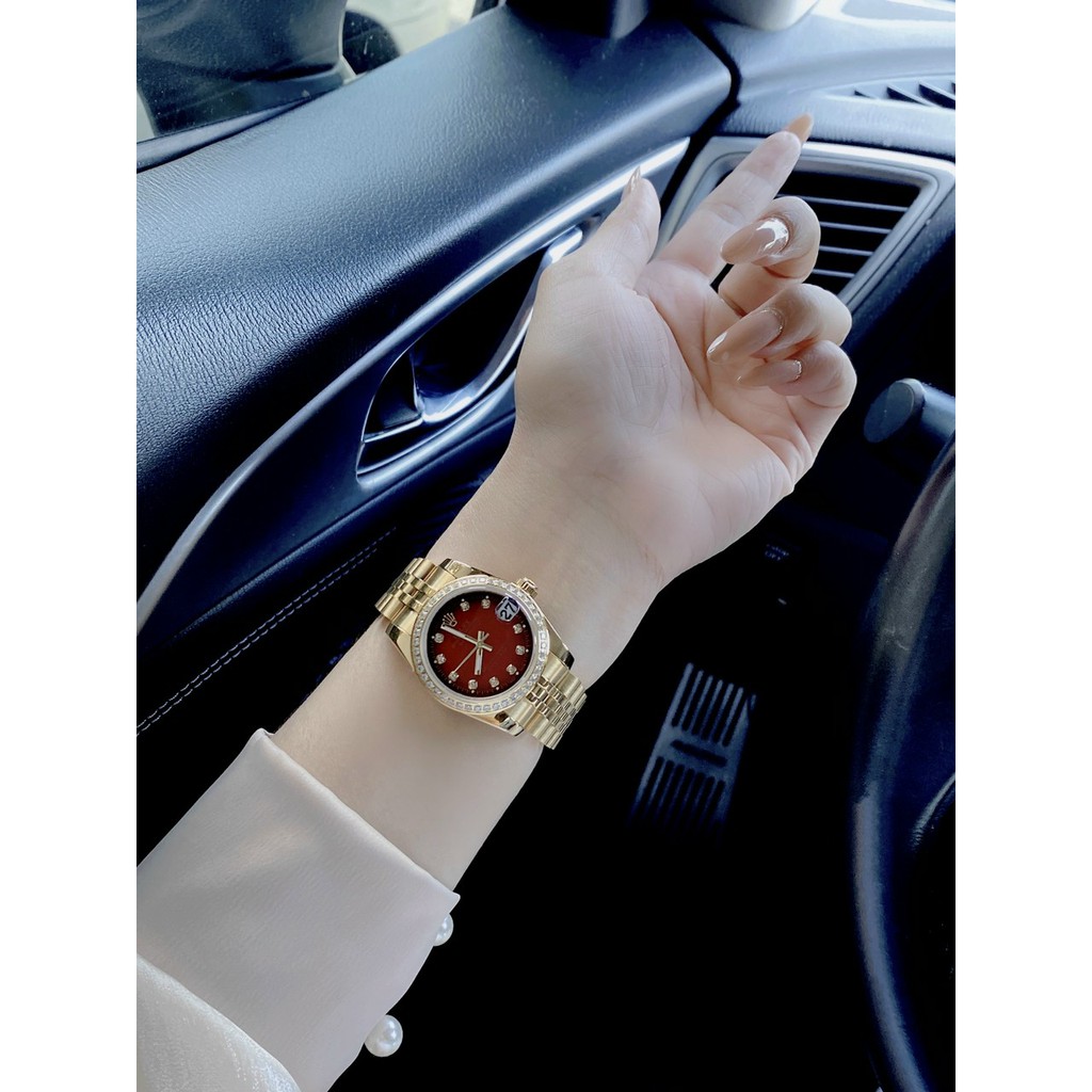 Đồng hồ nữ chính hãng, đồng hồ đeo tay nữ ROLEX full box, viền xoàn đẹp cao cấp, siêu sang chảnh, cực kỳ thời trang