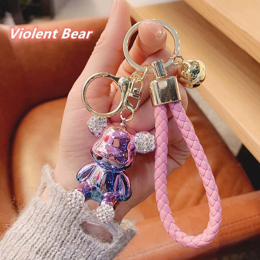 Móc Khóa Hình Gấu Đính Đá Hoạt Hình Dễ Thương