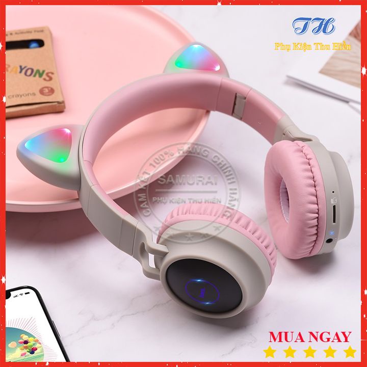 Tai Nghe Chụp Tai Mèo Siêu Dễ Thương Chụp Tai Không Dây Bluetooth Hoco W27 - BH 12 Tháng