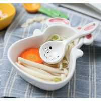 Bát ăn dặm gốm sứ cho bé hình thỏ, cà rốt