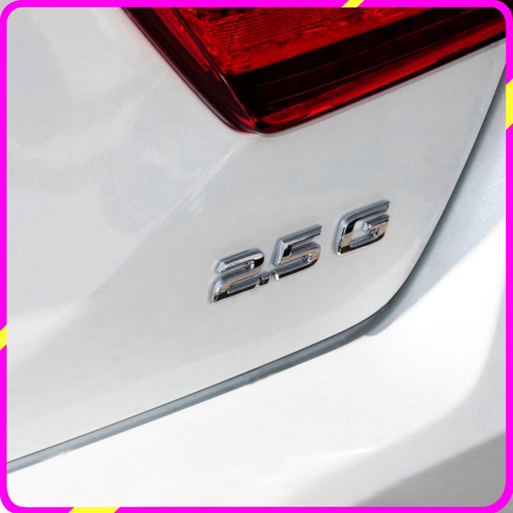 Decal tem chữ 2.5G, 2.5Q và 2.5S dán đuôi xe ô tô Toyota Camry, chất liệu hợp kim inox