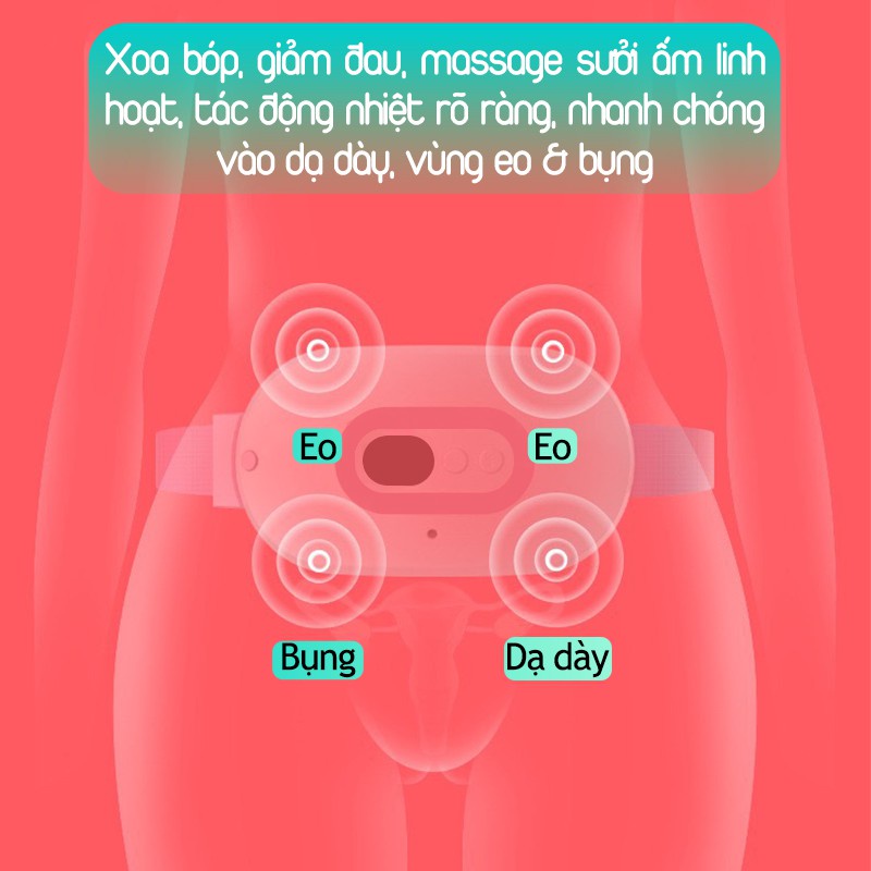 Máy massage làm ấm bụng kinh, Đai đeo giảm đau bụng kinh nguyệt Làm ấm tử cung cho phụ nữ đến kì Bảo Hành 3 Tháng QStore