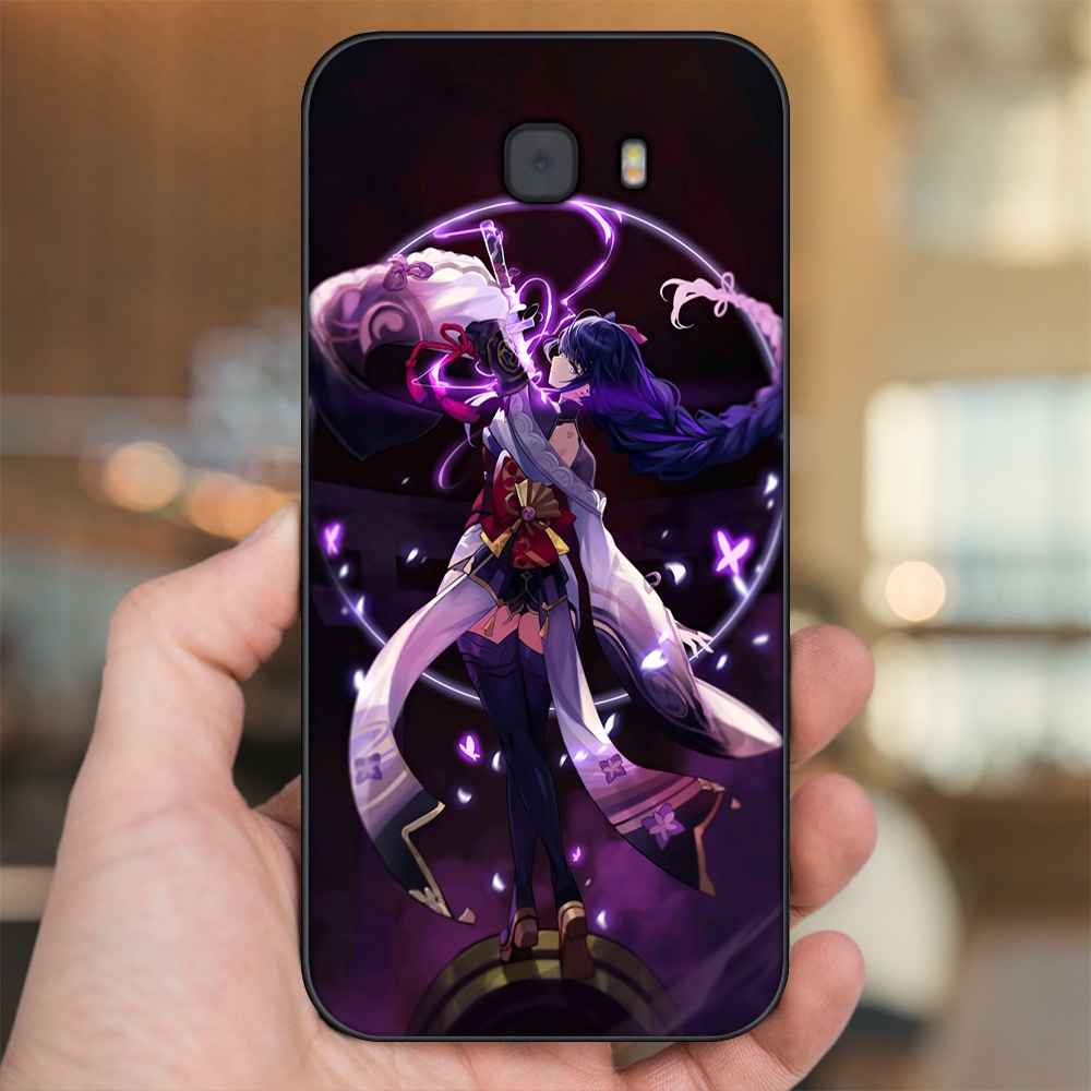 Ốp lưng Samsung C9 Pro viền đen in hình Raiden Shogun Genshin Impact
