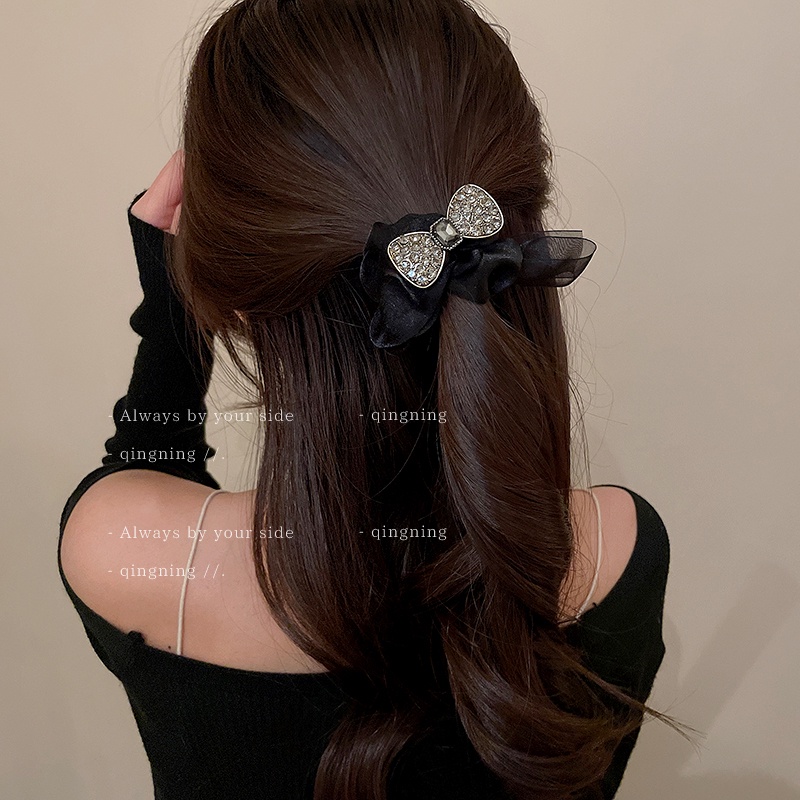 Dây Cột Tóc Vải Đính Hạt Ngọc Trai Thời Trang Dành Cho Nữ