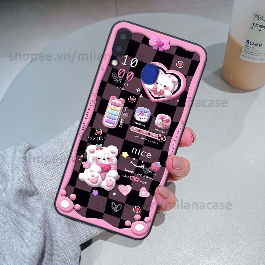 Ốp Samsung M20 / M30 hình đồng hồ icon gấu mèo cute cực dễ thương ngộ nghĩnh