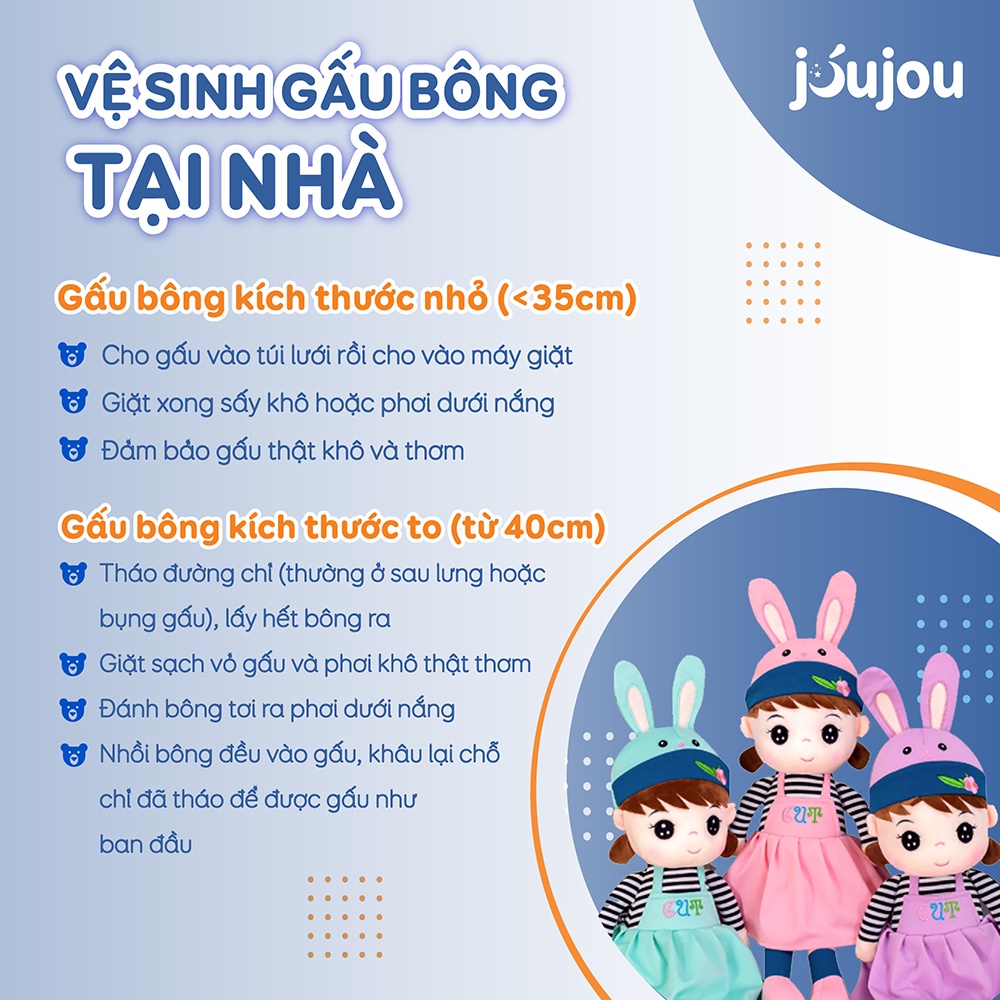 [Mã BMBAU50 giảm 7% đơn 99K] Gấu bông thỏ hồng cute đốm mắt size 35-45cm cao cấp Joujou mềm mịn dễ thương cho bé