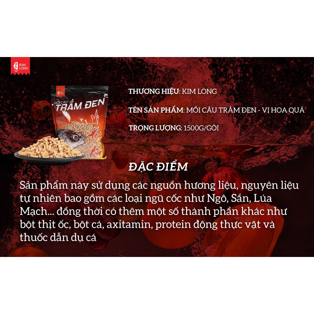 Hạt Xả Trắm Đen KIM LONG Siêu Nhạy  - Vị Hoa Quả