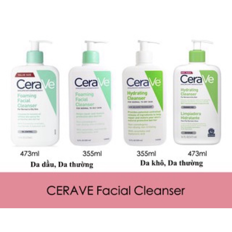 Sữa rửa mặt Cerave cho da dầu/khô