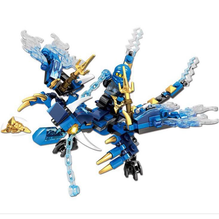 NINJAGO_Lego ninja RỒNG XANH Siêu Cấp (175 mảnh) + NYA Ninja Xanh Dương