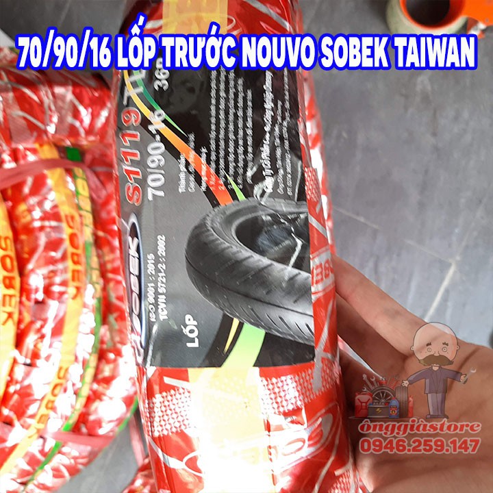 LỐP XE NOUVO TRƯỚC 70-90-16 - SOBEK ĐÀI LOAN 6 LỚP BỐ S1119