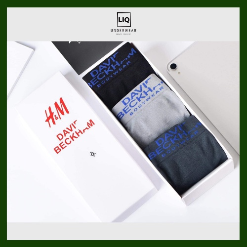 Quần sịp nam, Boxer (1hộp 3chiếc) sịp đùi cotton cao cấp H.M( hình thật+video)- Underwear LIQ
