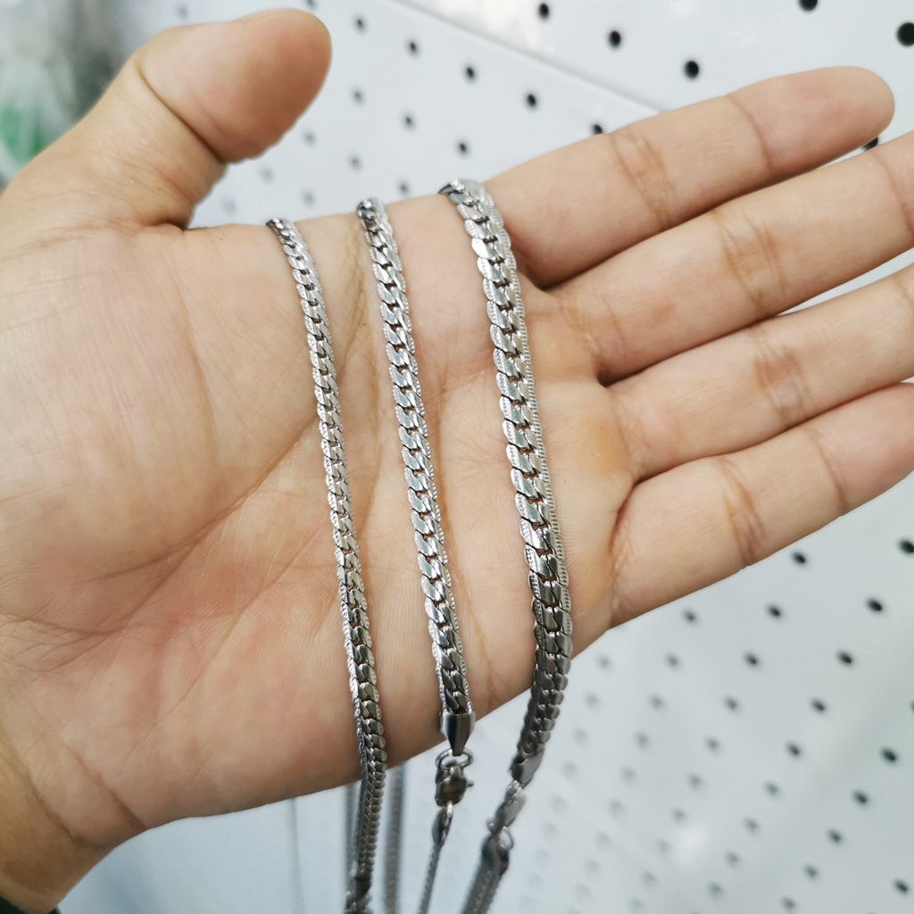 Dây chuyền không gỉ Stainless Steel 316L cao cấp mắt xích dẹp không mất màu
