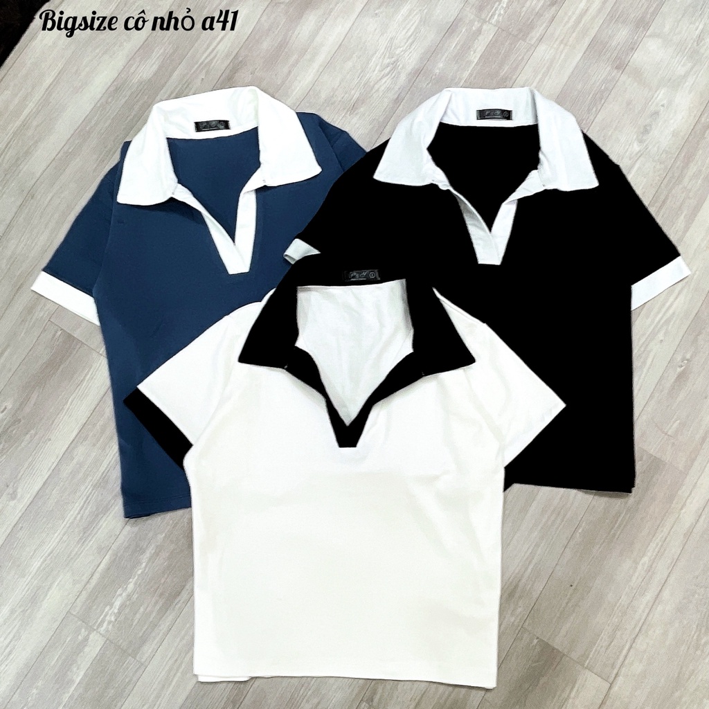 Áo Thun Cổ Bẻ Bigsize Áo Kiểu PoLo Nữ Chất Thun Borib Lên Phom Tôn Dáng Tôn Eo MÃ A41