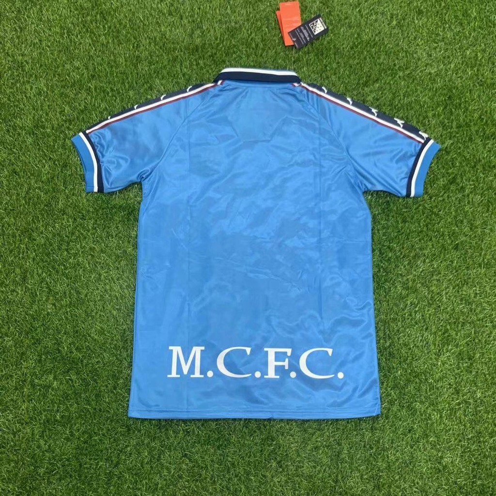 Áo Bóng Đá Đội Tuyển Manchester City 1998-99 Phong Cách Retro Cho Nam