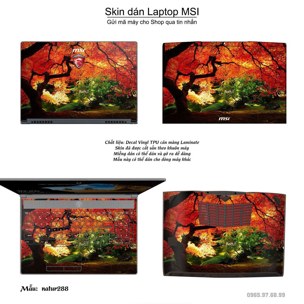 Skin dán Laptop MSI in hình thiên nhiên nhiều mẫu 11 (inbox mã máy cho Shop)