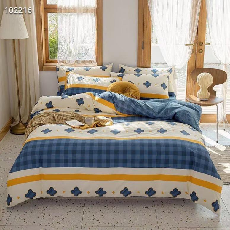 Set chăn ga cotton kẻ Hàn Quốc 2021
