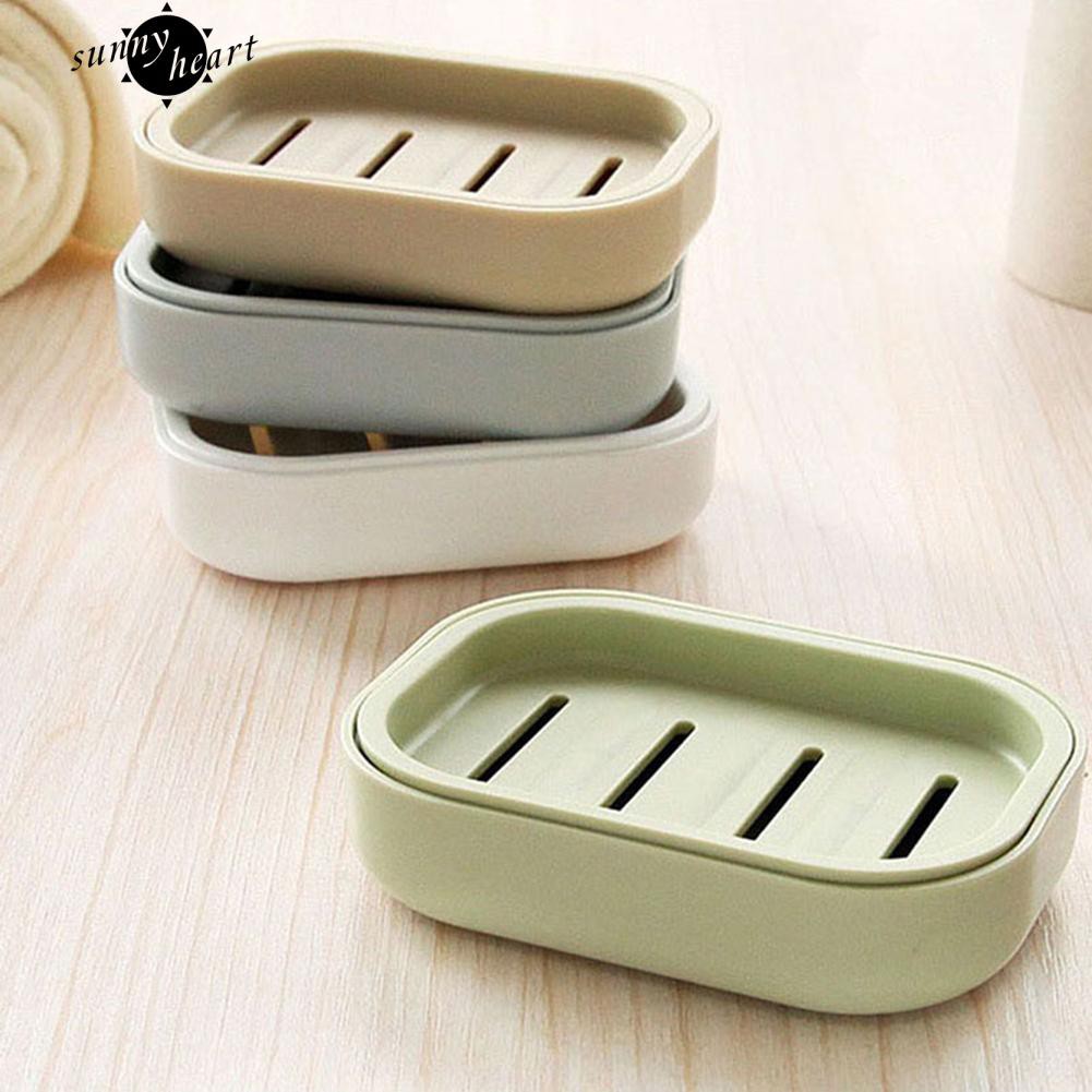 Khay nhựa PP 2 ngăn đựng xà phòng tiện dụng cho nhà tắm