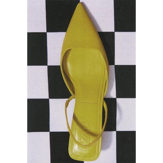 GIÀY CAO GÓT ZARA HỞ GÓT ĐẾ AIRFIT MÀU XANH LÁ