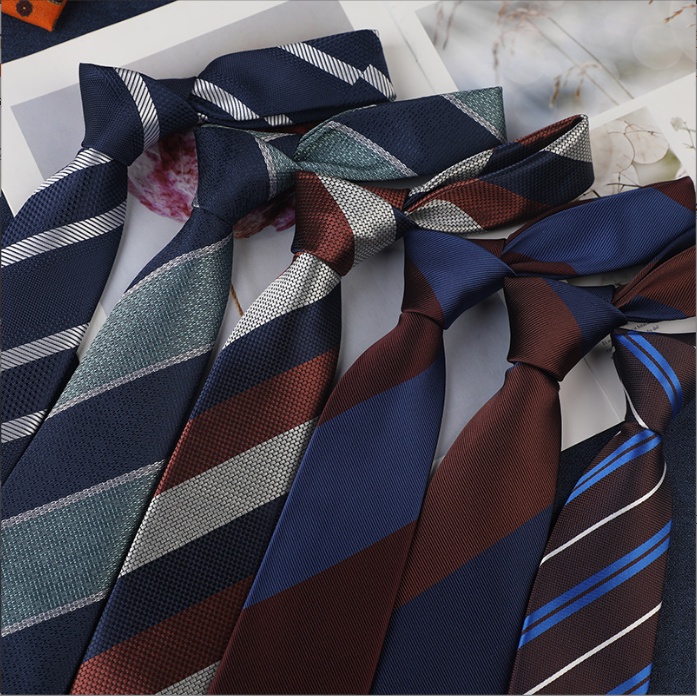 Cravat Nam cao cấp bản to 8cm họa tiết kẻ chéo phong cách sang trọng, lịch sự, Cà vạt chú rể, Cavat công sở thời trang