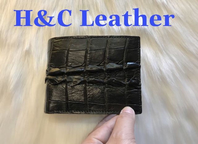 Ví nam da cá sấu thật kiểu ví ngang