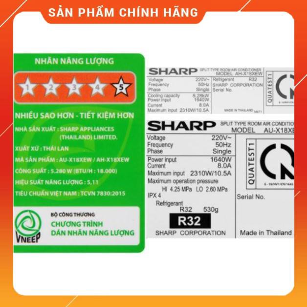 [ FREE SHIP KHU VỰC HÀ NỘI ] Điều hòa Sharp Inverter 2 HP AH-X18XEW 18000BTU Mới 2020