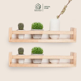 Kệ gỗ treo tường chữ U, giá gỗ đa năng DECOFU, dài 30-50cm