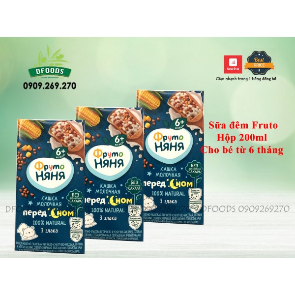 (09.2022) Sữa đêm/ngày fruto (hộp 200ml) 6m+ 12m+