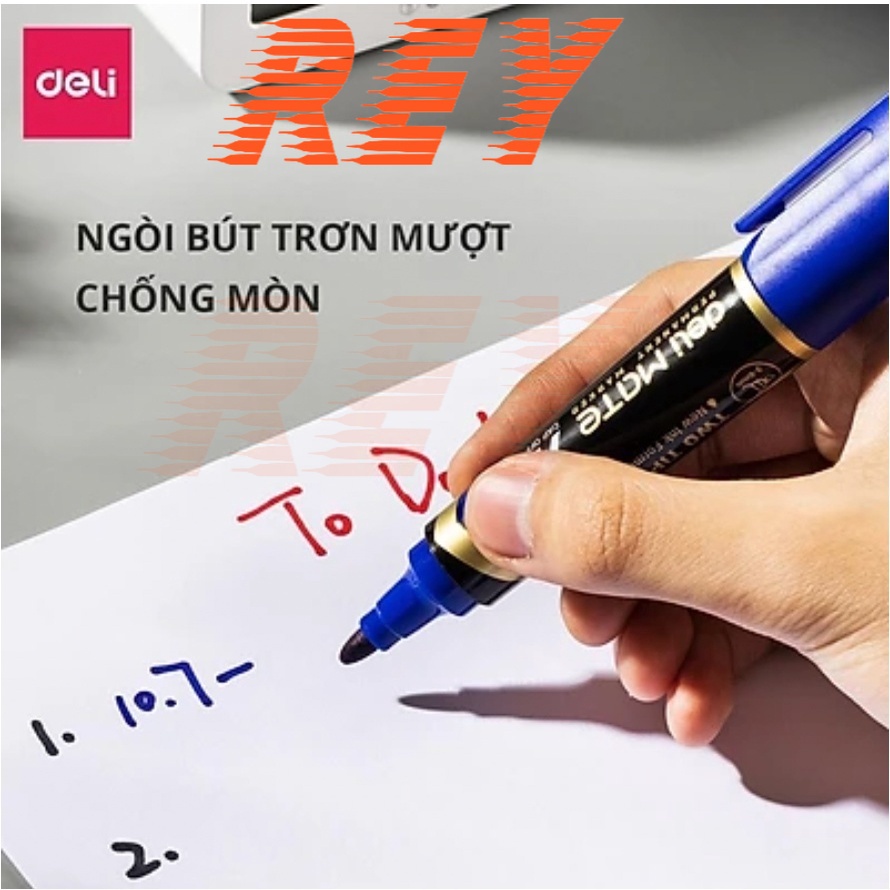 Bút lông dầu cây to 2 đầu viết thùng không bôi được Mate U72 Deli
