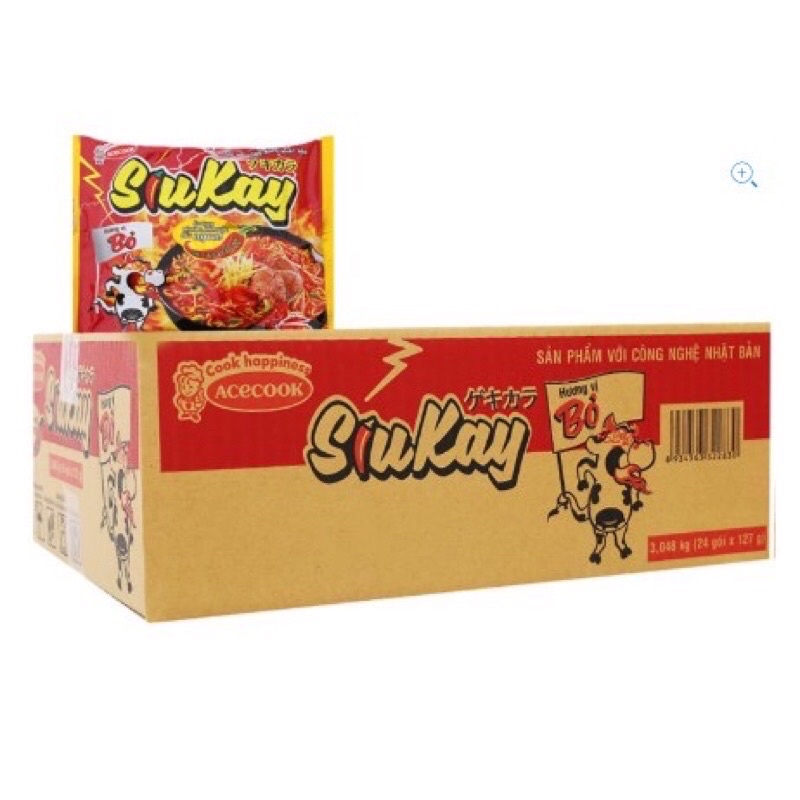 Thùng 24 Gói Mì Siukay Acecook - Mì Cay Chuẩn Vị Hàn Quốc